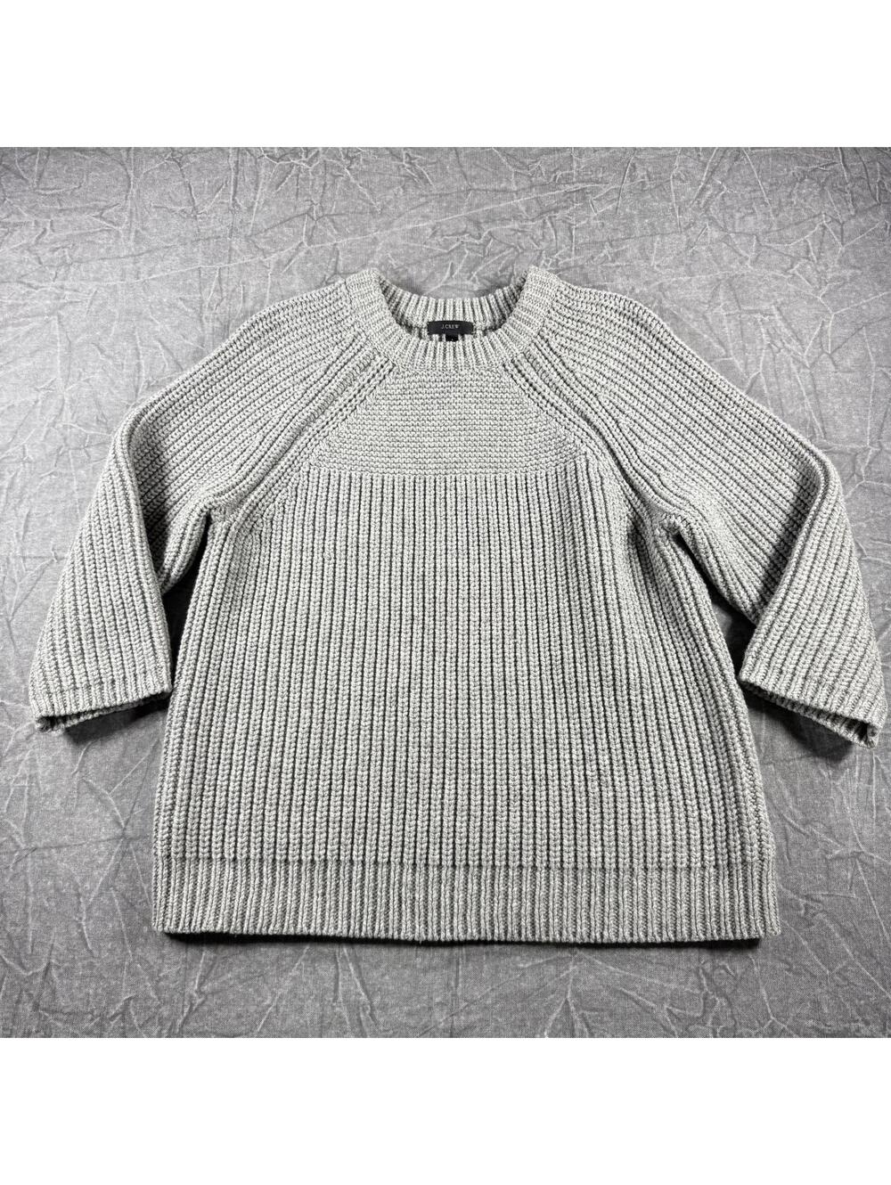 J-Crew Sweater Women's S Grey 100% Lambswool Heavy - Picture 2 of 7